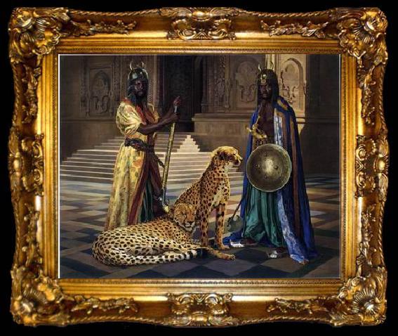 framed  unknow artist Arab or Arabic people and life. Orientalism oil paintings  416, ta009-2